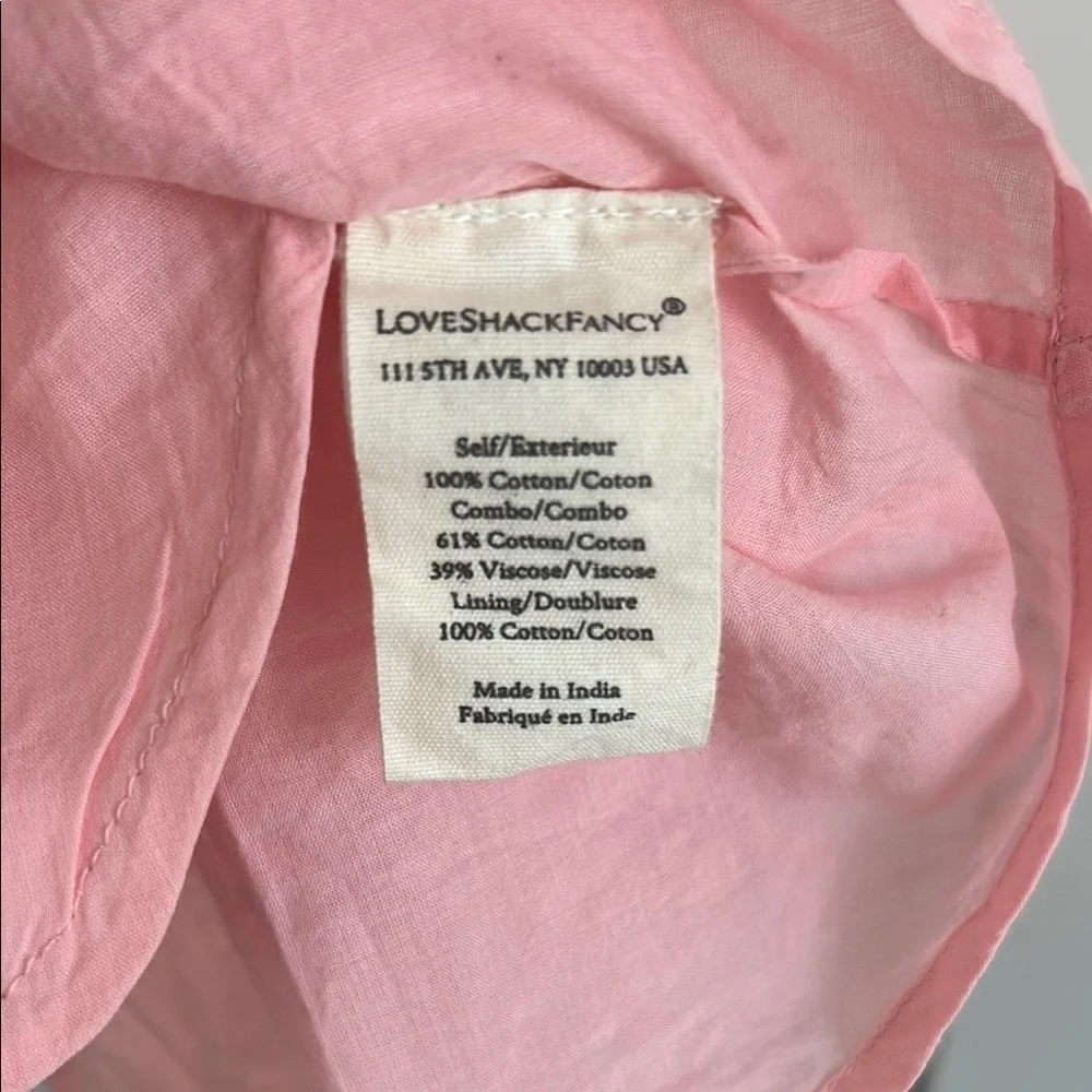 LoveShackFancy Pink Mirelle Dress Cherry Pink | 6